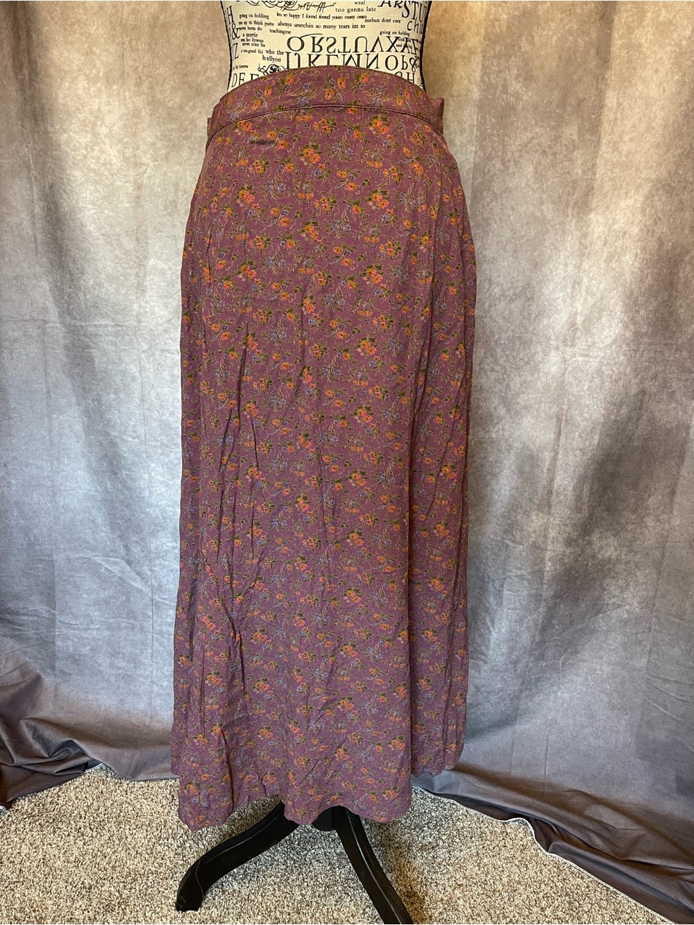 GAP Women's Purple Floral Button-Front Maxi Skirt - Picture 3 of 5